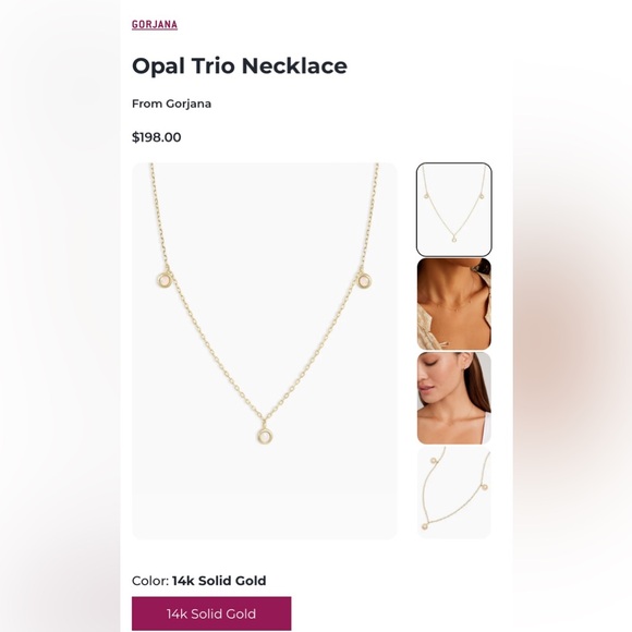 GORJANA OPAL TRIO 14K Gold Necklace - Picture 2 of 7